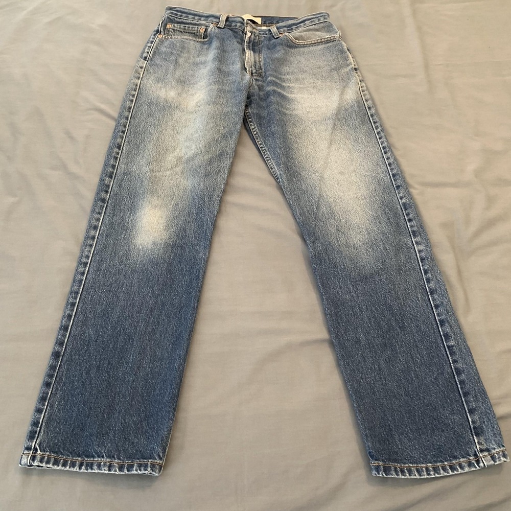 Levis‎ 505 Jeans Mens 34x32 Blue Medium Wash Regular Fit Straight Denim Pants